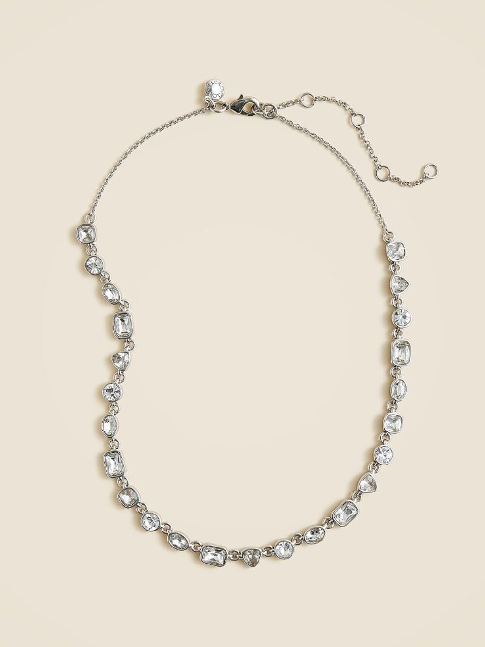 J.Crew Crystal Station Necklace Silver-Tone NEW